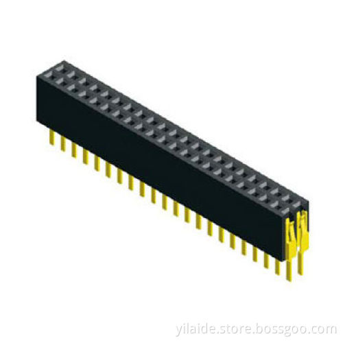 1.27mm Pitch Female Connector with Tin and Gold Flash, LCP and NY6T